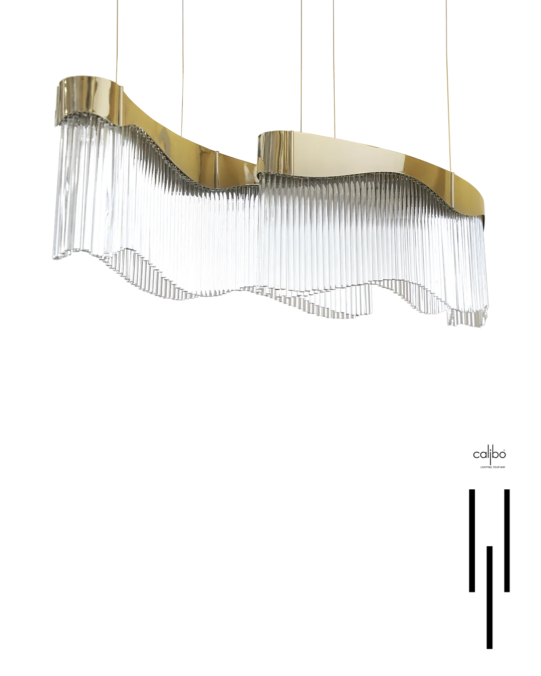 Solenne Linear suspension — H 35 cm × L 100 cm × W 25 cm