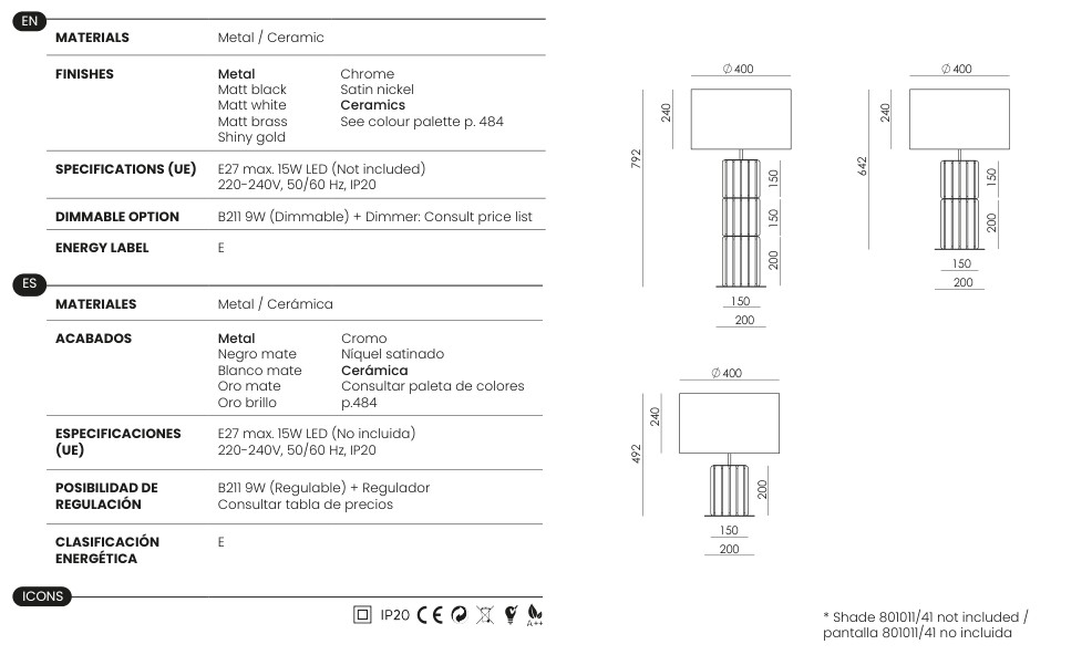 Valelis specifications and dimensions