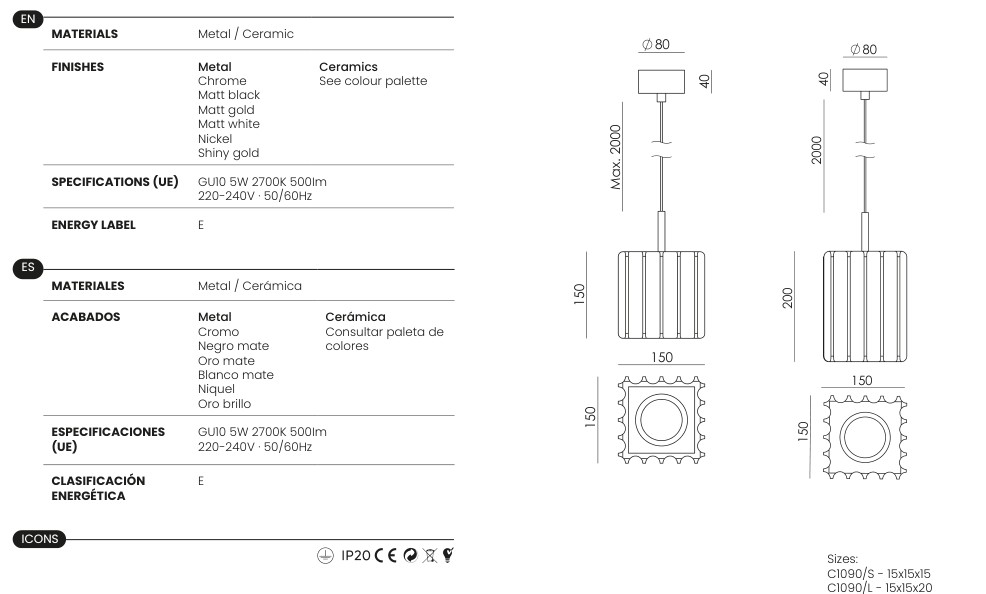 Valelis specifications and dimensions