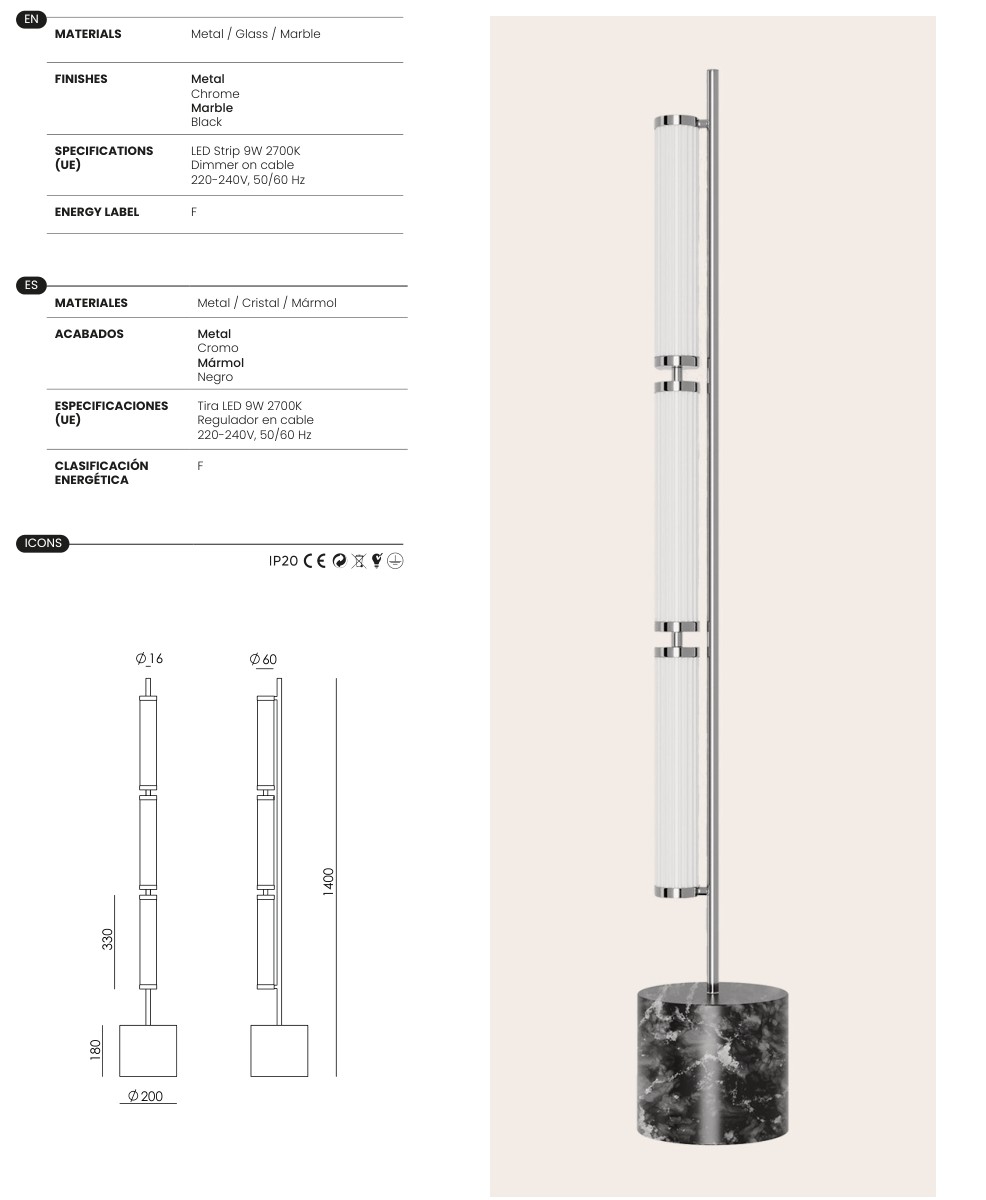 Pavina specifications and dimensions
