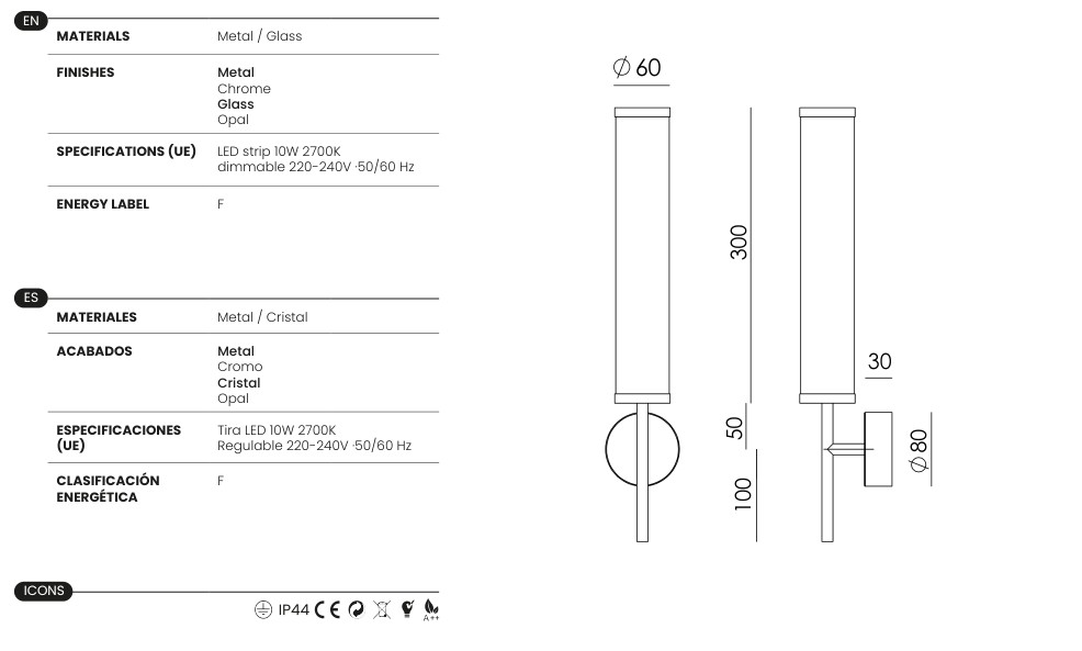 Pavina specifications and dimensions
