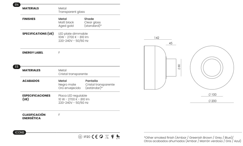 Selora specifications and dimensions