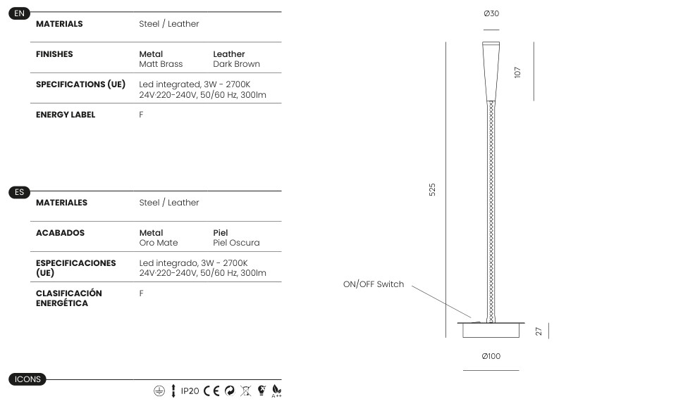 Faleno specifications and dimensions