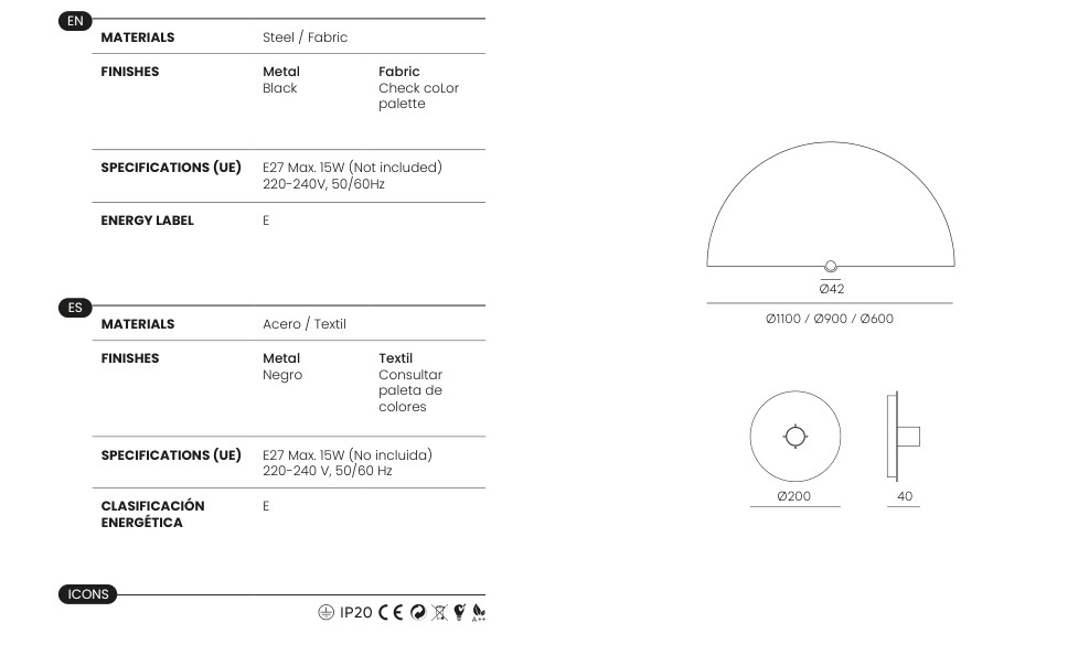 Weleno specifications and dimensions