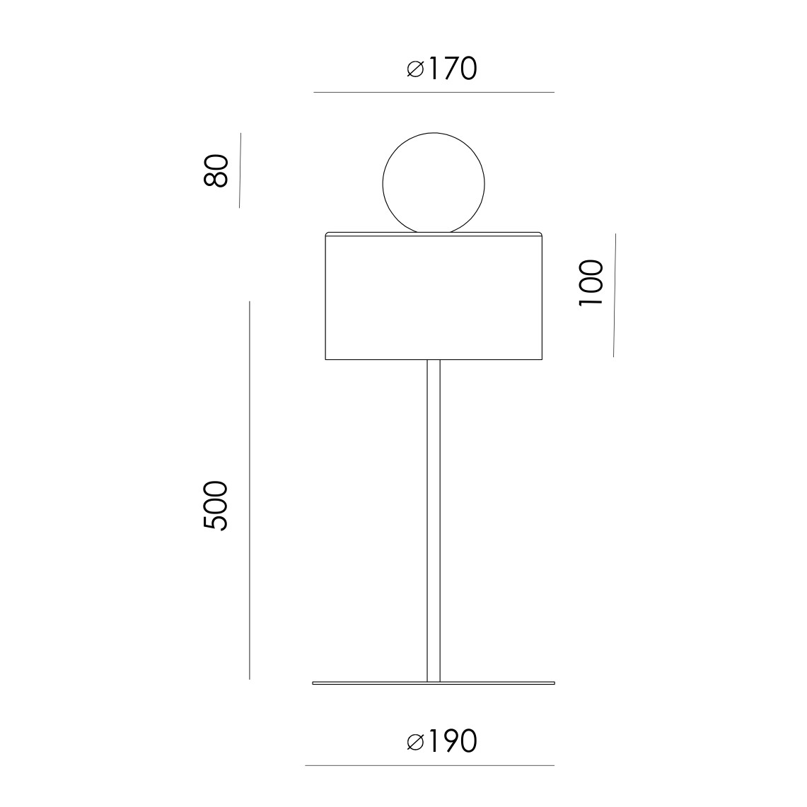 Lavelis Table dimensions drawing